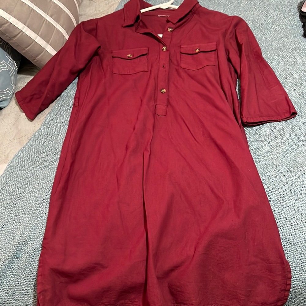 Red long sleeve dress